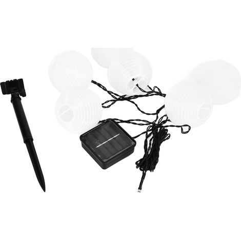 Corde lumineuse solaire étanche 10LEDs blanc chaud nylon lampes suspendues pour mariage fête (1/5)