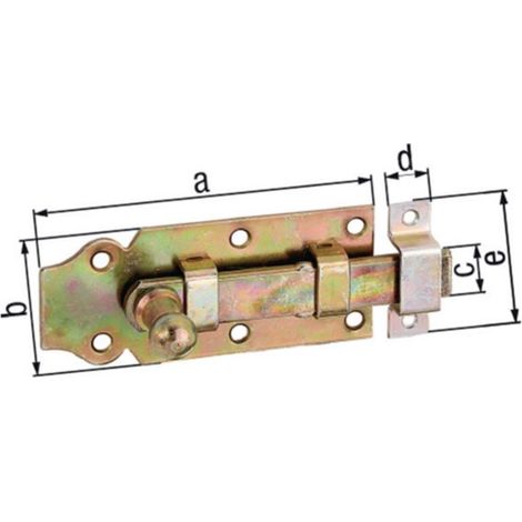 GAH Alberts Türriegel L.120mm B.44mm STA galv. gelb verz. ger. - 115395 Cierre de puerta GAH Alberts L.120mm A.44mm Acero galvanizado amarillo enderezado - 115395 (1/2)
