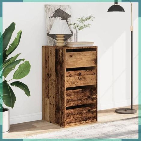 852868 Commode d'angle vieux bois 40x41x76 cm bois d'ingénierie (1/5)