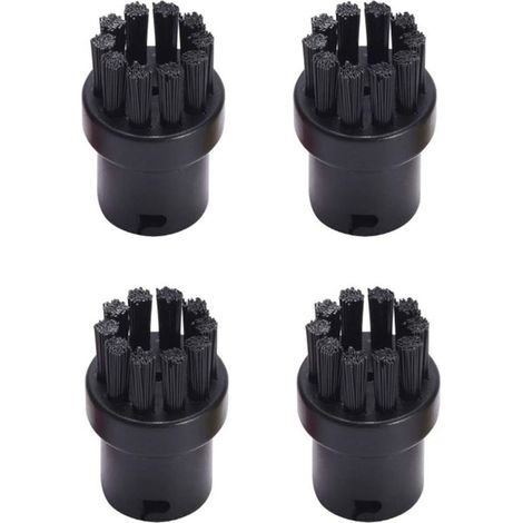 Juego de 4 cepillos redondos de repuesto para limpiadoras a vapor Karcher SC1 SC2 SC3 SC4 SC5 SC7 (Negro)