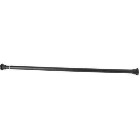Barre de tension noire en acier inoxydable, réglable et télescopique, pour suspendre les vêtements. Diamètre : 2,5 cm, longueur : 50 à 80 cm. (1/5)
