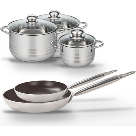 Lot Poêles 24/28 cm & Faitouts 16/20/24 cm Elo Bistro Line (1/5)