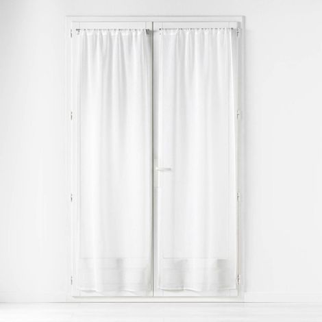 Paire de Voilages Passe-Tringle "Carlin" 70x240cm Naturel (1/5)