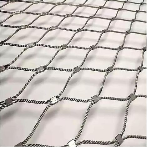 Rouleau de Grillage Galvanisé, Souple Câble de Maille D'acier Inoxydable Maille de Câble de Balustrade pour Anti-chute Écran de Clôture de Jardin Pont Escalier Balcon Filet ( Couleur : Silver , Taille (1/5)