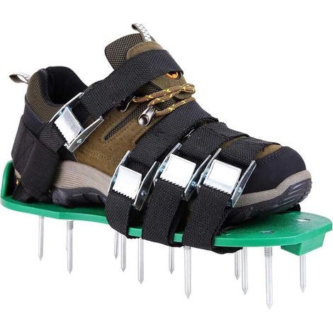 Arieggiatore per prato, giardino, cortile, scarificatore manuale, scarpe per arieggiare l'erba, sandali chiodati per terreno sciolto, per prato, patio, cortile, 1 paio (1/5)