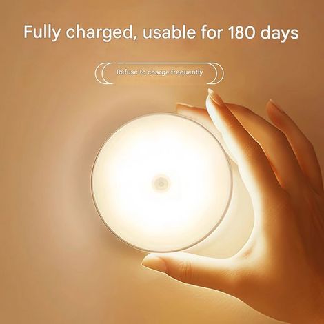 Luce notturna con sensore di movimento, lampada da camera da letto, lampada da scrivania magnetica, delicata per gli occhi, lampada da comodino a LED ricaricabile con un (1/5)