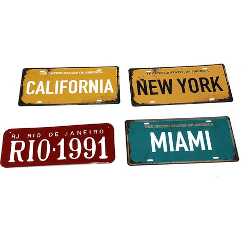 Matriculas o Chapas Decorativas de 31cm CALIFORNIA - NEW YORK - MIAMI Orion91 - Rio (1/5)