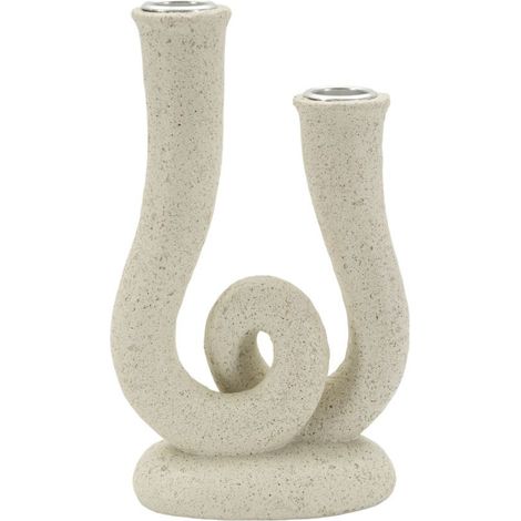 Chandelier Double Moucheté "Stons" 20cm Crème (1/5)