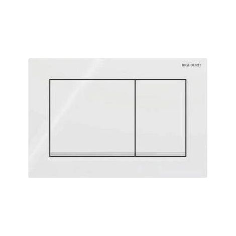 PLAQUE DE COMMANDE 2 BOUTONS OMEGA 20 CARRÉE Dimensions : Noir opaque. Bord noir brillant.