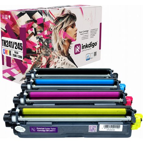Tóner Inkdigo TN241/245 compatible con Brother DCP-9015CDW HL-3140CW, certificado por TÜV. (1/5)