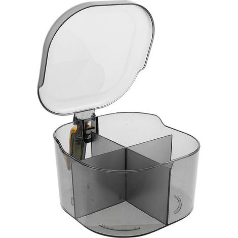 Boîte à épices compacte avec compartiments de rangement, en PET, pour condiments et autres épices. Décoration pour la salle à manger. Dimensions : 13,5 x 13,5 x 10 cm. Lot de 1. (1/5)