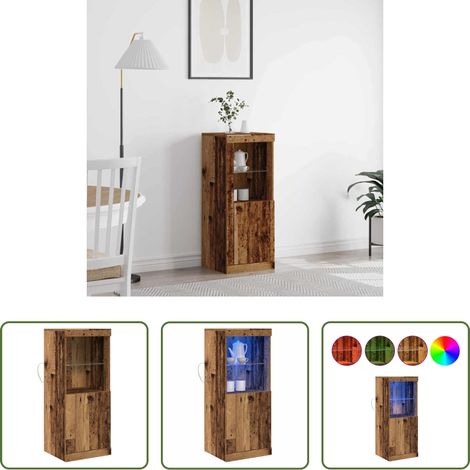 Holzwerkstoff -  LED-Sideboard Altholz 41 x 37 x 100 cm Holzwerkstoff (1/5)