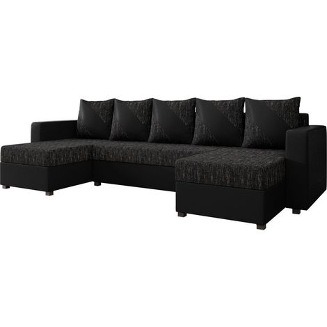 Canapé d'angle Memphis 121, Soft 011 + Lawa 06, Fonction de couchage, Boîte de literie, 308x139x83cm, 0 (1/5)