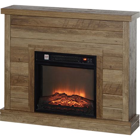 HOMCOM Caminetto Elettrico 1800W con Effetto Fiamma a 3 Intensità color Legno (1/5)