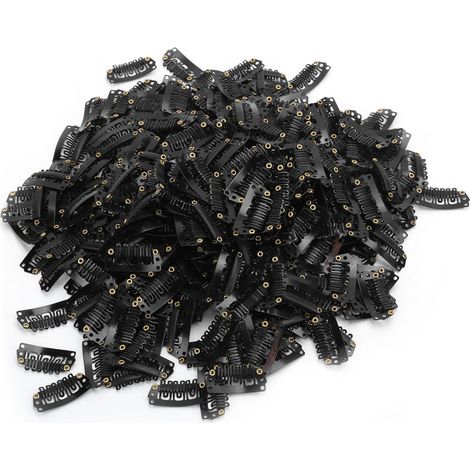 1000pcs Attaches à Cheveux en Fer 2.8U, Barrettes à Pression pour Extensions et Perruques, Accessoires Cheveux (Noir) (1/5)