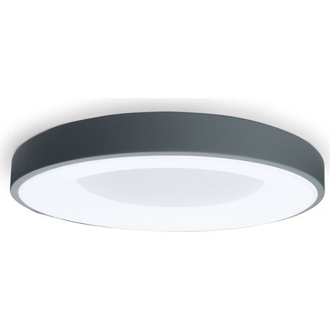 ALPINALUZ Plafón LED Lámpara Techo Pared de Diseño 40W Circular Metal Gris Ø50 cm 3000K-4000K-6000K Seleccionable 5000lm CRI 85 No Parpadeo (1/5)