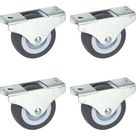Roulettes Fixes pour Meubles 4 Pièces 50mm x 19mm, TPE, Fixation Directionnelle, Charge 165kg, Ne Laisse Pas de Traces (1/5)