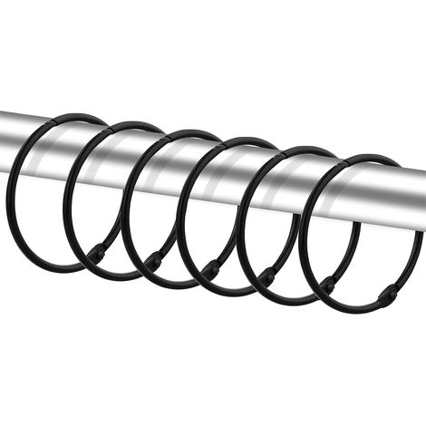 Set mit 36 Duschvorhangringen (schwarz) (1/5)