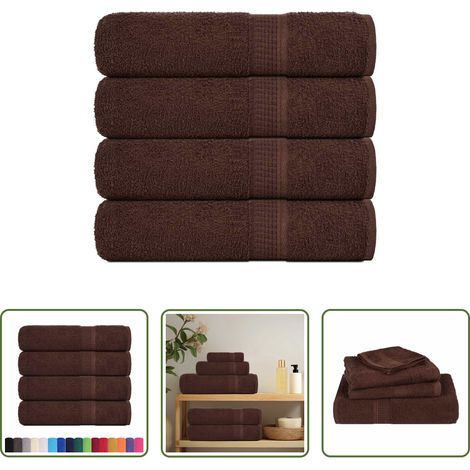 vidaXL Frottiertücher - Badetücher FROGN 4 Stk. Braun 100x150 cm 360 g/m² (1/5)