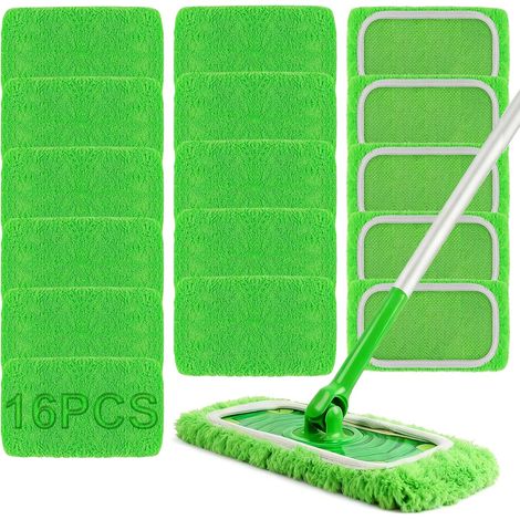 16 Lingettes Reutilisable Pour Swiffer Sweeper, Microfibre Lavables, Nettoyage Humide Et Sec, Tous Types De Sols (1/5)