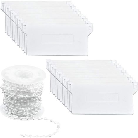 Blanc,20 Pièces Poids de Store Vertical Lattes Inférieure 89 mm (3,5 Pouces) & 10m Plastique Chaînes Aveugles Verticales pour Kit de Réparation de Stores Verticaux Rideaux (1/5)