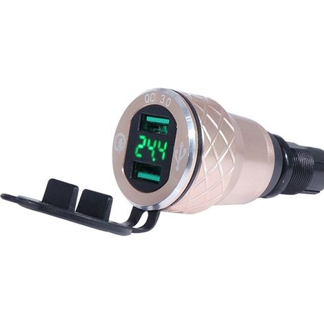 Chargeur USB Double Moto DIN Hella Socket pour Versys pour F800GS F650GS F750GS R1200GS R1250GS Or Prise UE