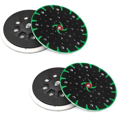 Lot de 2 Patin de ponçage 150 mm, filetage de raccordement M8 - 49 trous avec vis avec fonction dépoussiérage, compatible avec ponceuse excentrique Festool Rotex RO, ETS 150, ETS EC 150 (1/5)