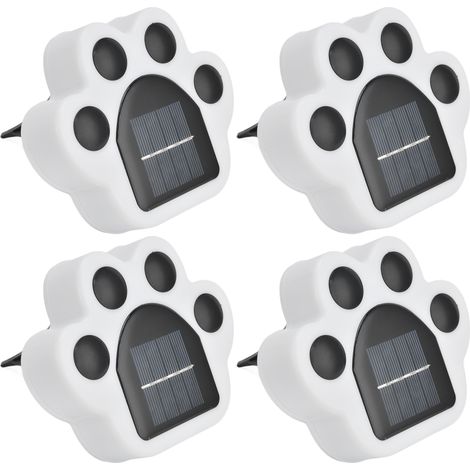 Lot de 4 lampes solaires patte d'ours pour jardin, spots LED extérieurs encastrables, éclairage paysager blanc, batterie intégrée incluse (1/5)