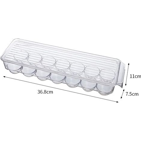 Boîte de rangement transparente pour réfrigérateur (œufs), organisateur de fruits et légumes, récipient transparent pour la conservation des aliments et boissons dans la cuisine. (1/5)