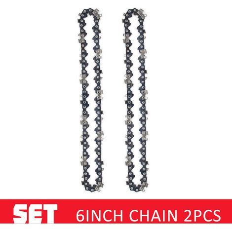 Chaîne de tronçonneuse 45 cm (6 pouces) 2 pièces Acier carbure durable pour tronçonneuse mini 15,2 cm (1/2)
