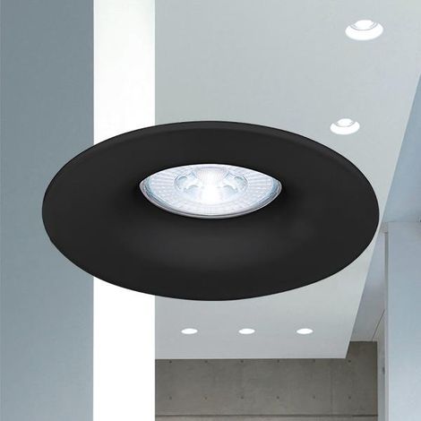 Braytron Einbaustrahler GU10 Ø75mm Einbauleuchte Rahmen Einbauspots Bohrloch inkl. GU10 Fassung Schwarz