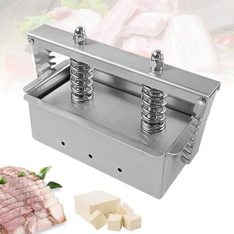 Moule à Viande en Acier Inoxydable, Bote à Outils de Pressage de Viande de Jambon Presse à Viande Outil de Formage Rectangulaire avec Ressort de Compression DoubleP, 1 kg