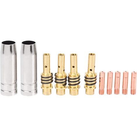 Set of 11 MIG welding torch nozzles - Contact tips - 0.040 inch - Gas diffuser for torches (1/5)