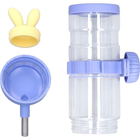 Bouteille d'eau à suspendre pour animaux de compagnie, multifonction, anti-fuite, grande capacité, pour petits animaux, lapin, cochon d'Inde, hérisson, rat, violet, 900 ml (1/5)