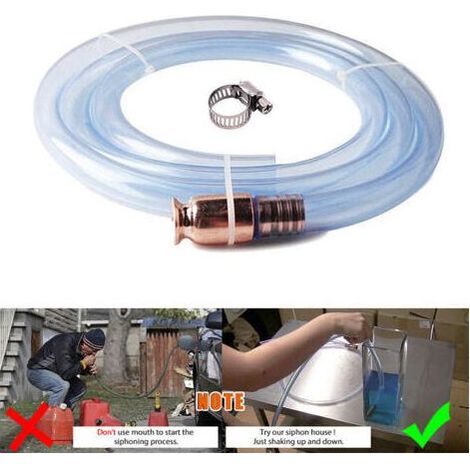 Tubo Sifone Pompa per il Gas/Benzina/Gasolio Acqua autoadescante Tubo Sifone Pompa Shaker Sifone Trasferimento Shaker Sifone Automatica,Pompa di 3m (1/5)