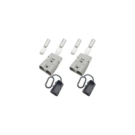 Connecteur Batterie, 175A 600V Batterie Connecteurs, Batterie à Connexion Rapide Prise de déconnexion Rapide, Convient au fil 1/0-2AWG (gris) (1/5)