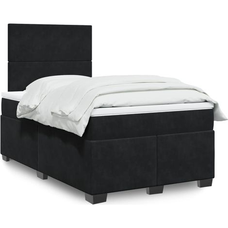 Boxspringbett mit Matratze Schwarz 120x190 cm Samt