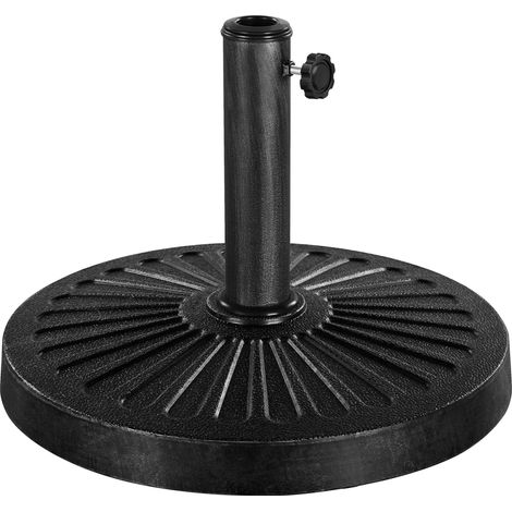 Yaheetech Base per Ombrellone da Giardino Esterno Rotonda in Resina e Ferro per Veranda/Patio/Terrazzo/Bordo Piscina 14KG Nero