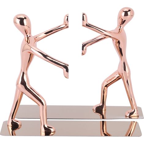 Bookend - Stainless Steel - For Books Magazines DVDs - Desk Shelf Organizer - 1 Pair (1/5)