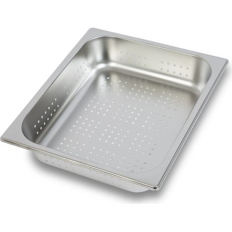 Contenitore Gastronorm GN 1/2 acciaio inox forato 65mm bagnomaria cucina professionale VERTES