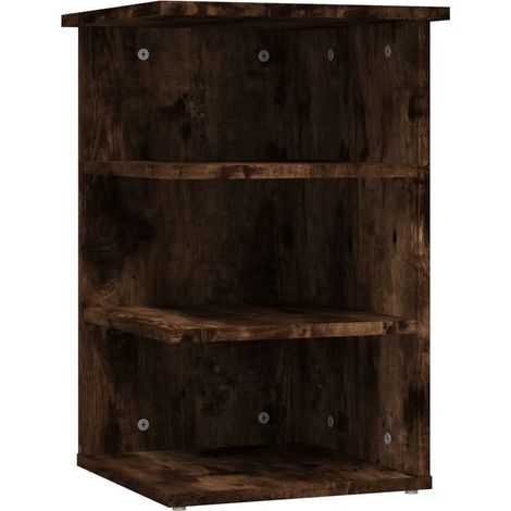 Mueble auxiliar de diseño moderno unidad de almacenamiento 35 x 35 x 55 cm ambiente acogedor madera de ingeniería acabado roble ahumado 020048539 (1/5)
