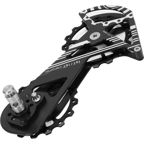 Série MEROCA R8000 pour dérailleur arrière surdimensionné avec galets et double pignon de 16 dents, noir (1/5)