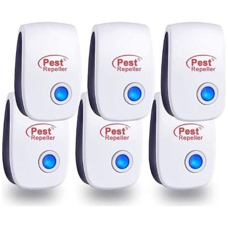 Répulsif Ultrason Anti-Rongeurs Insectes 6 Pack, Répulsif Électronique Insectes Intérieur,Ipour moustiques/cafards/Souris/araignées/Mouches (1/5)