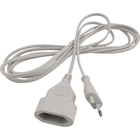 Unitec Verlängerungskabel Innen 3 Meter H03VVH2-F, weiß, Flachstecker Verlängerungskabel (1/2)