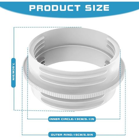 Adattatore per tubo flessibile di condizionatore portatile per finestra, diametro interno 130 mm/diametro esterno 150 mm, adattatore per tubo di scarico del condizionatore, raccordo per tubo di scaric (1/5)