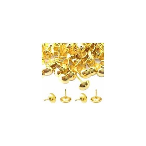 500 Pièces Clous de Tapissier, Basicon Robuste 10X8 MM Bronze Clous Tapissier Décoratifs Clou Rétro DIY Clous d'Ameublement pour Meubles Canapés Fauteuils Lits Chaises Vintage Decoratif, Or (1/4)