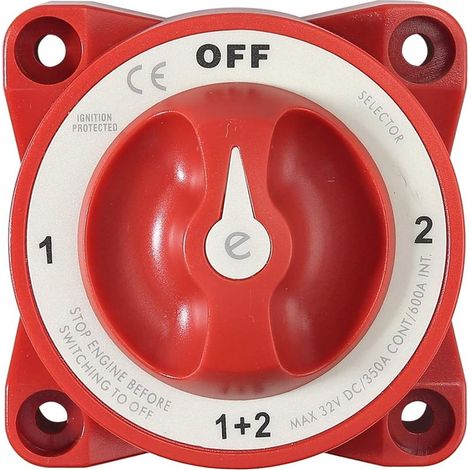 Interrupteur d'isolateur de déconnexion de batterie de bateau 12V 24V 48V 350A Interrupteur de coupe maître avec 2 positions imperméable pour véhicule ATV UTV de voiture marine, 4 Position 350A (1/5)
