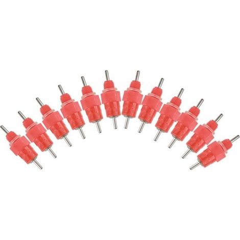 Abreuvoirs/mangeoires à tétine de 50 pièces pour canards, poules et volailles, pour tuyaux en PVC de 3/4". (1/4)