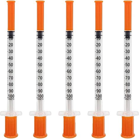 Siringhe, plastica di alta qualità, pistone di precisione, 1 ml - confezione da 100 (1/2)
