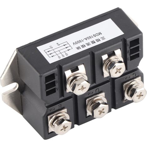 Module de puissance redresseur à diodes, redresseur triphasé en pont, 5 bornes, dissipation thermique par plaques de cuivre, 1600 V, 160 A (1/5)